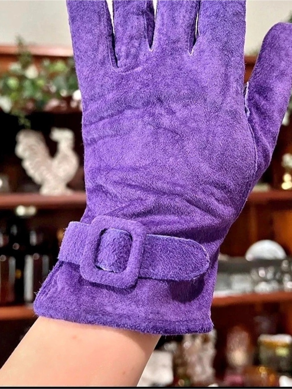 Vintage Purple Leather Gloves Like New